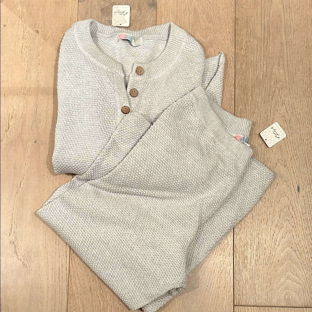 NWT Free People Gray Pajama Set